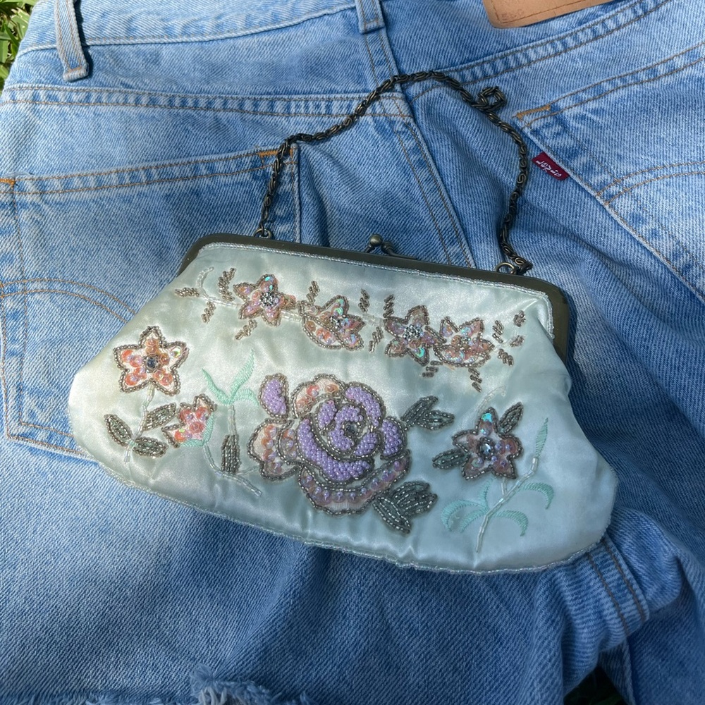 Vintage Floral Beaded Purse